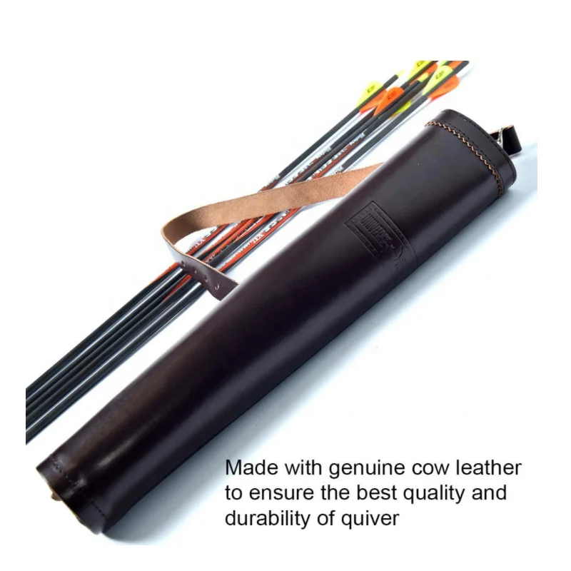 Multifunctional Leather Arrow Holder Waist Belt Quiver Bag Portable Back Arrow Quiver For Outdoor Hunting Archery Sports