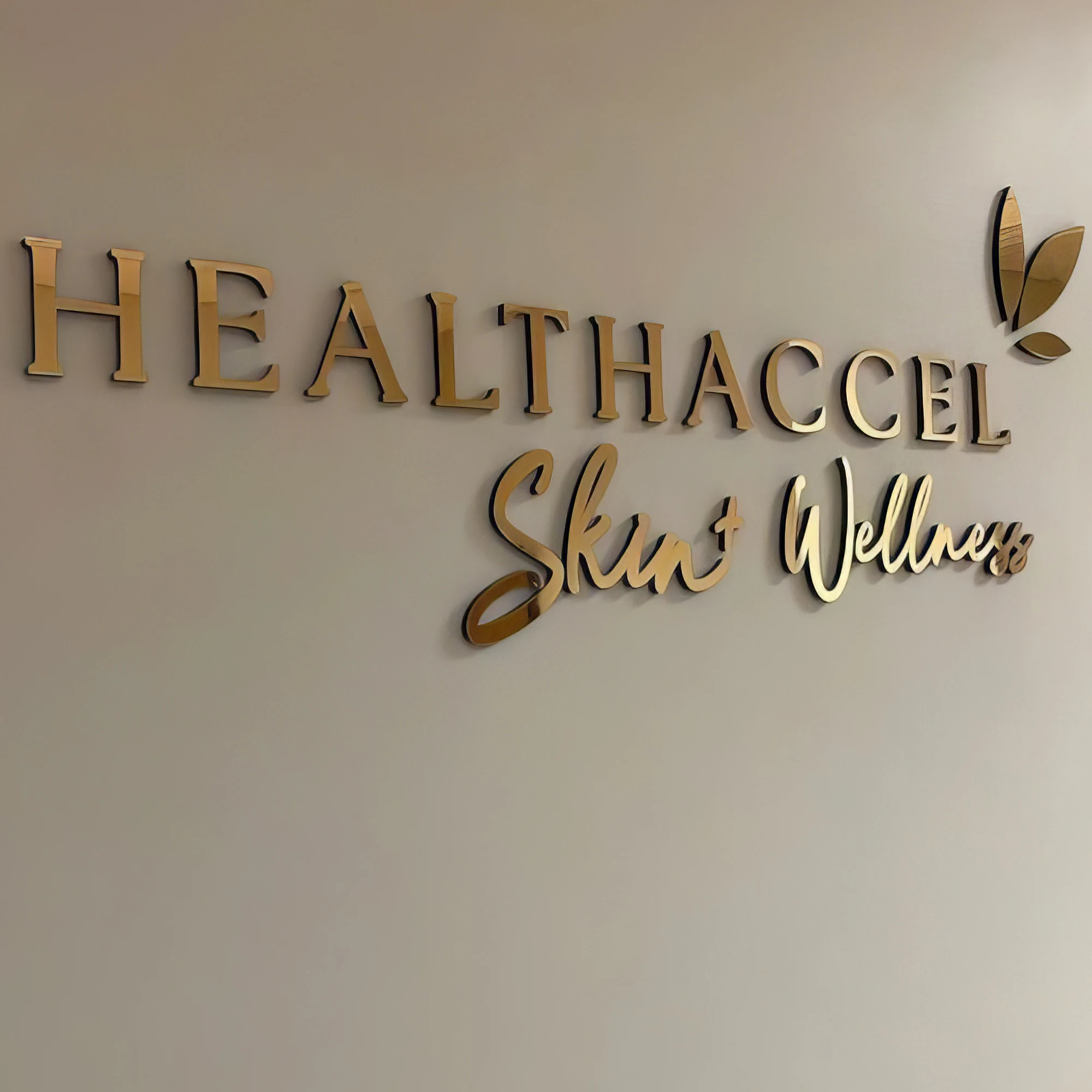 Custom Laser Cut Logo Sign,Lobby Sign, Office DecorOffice Sign for Wall, Office Wall Decor, Brushed Metal Logo,Salon Sign