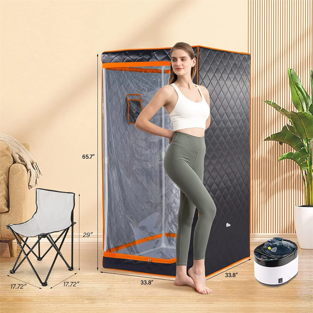 Detoxification Personal Home Steam Sauna Detox Relaxation Foldable Home Sauna Tent With Temperature Timer