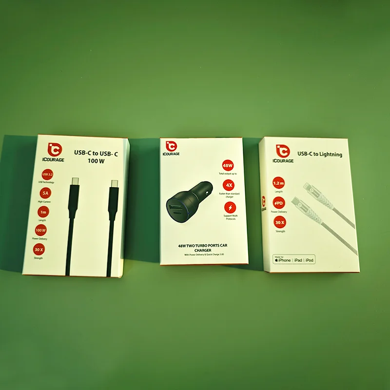 Factory Direct Customized Packaging Electronic Products Data Cable with Tray Material Optional