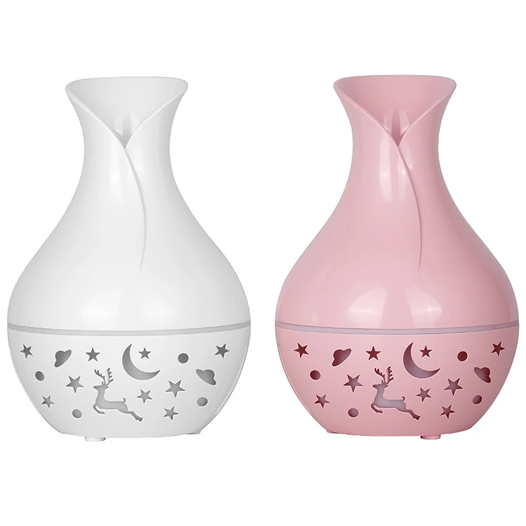 Top selling 200ml Portable Mini Humidifiers vase Diffusers hollow Ultrasonic Humidifier 7 LED Colors Light Car Humidifiers
