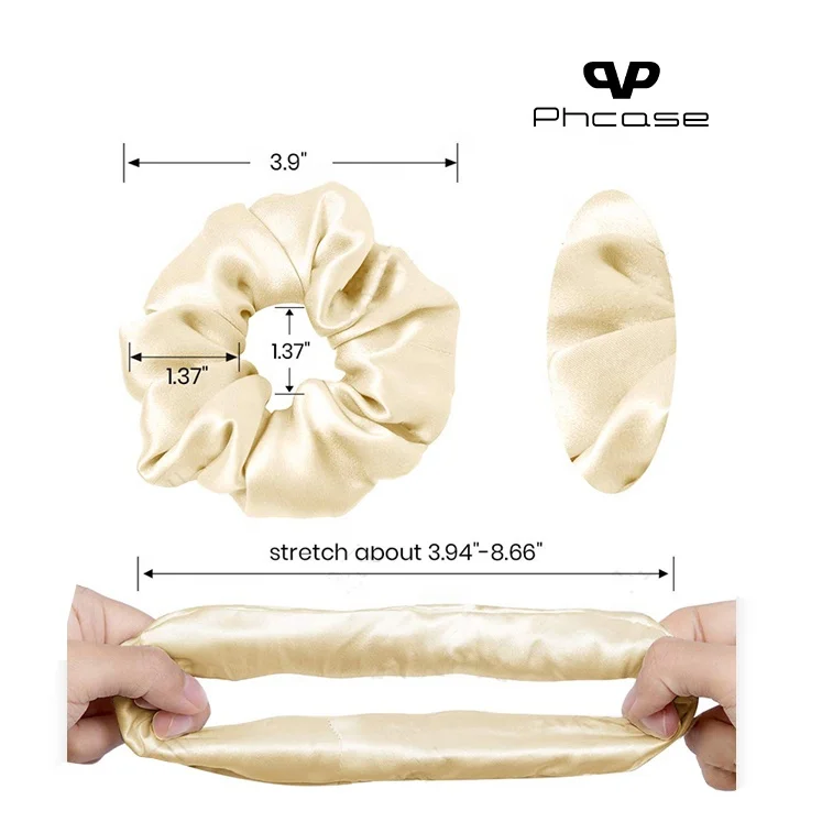Free Sample Pure Silk Scrunchies for Hair Elastic Hair Bands, small scrunchy,Premium Skinny Scrunchies