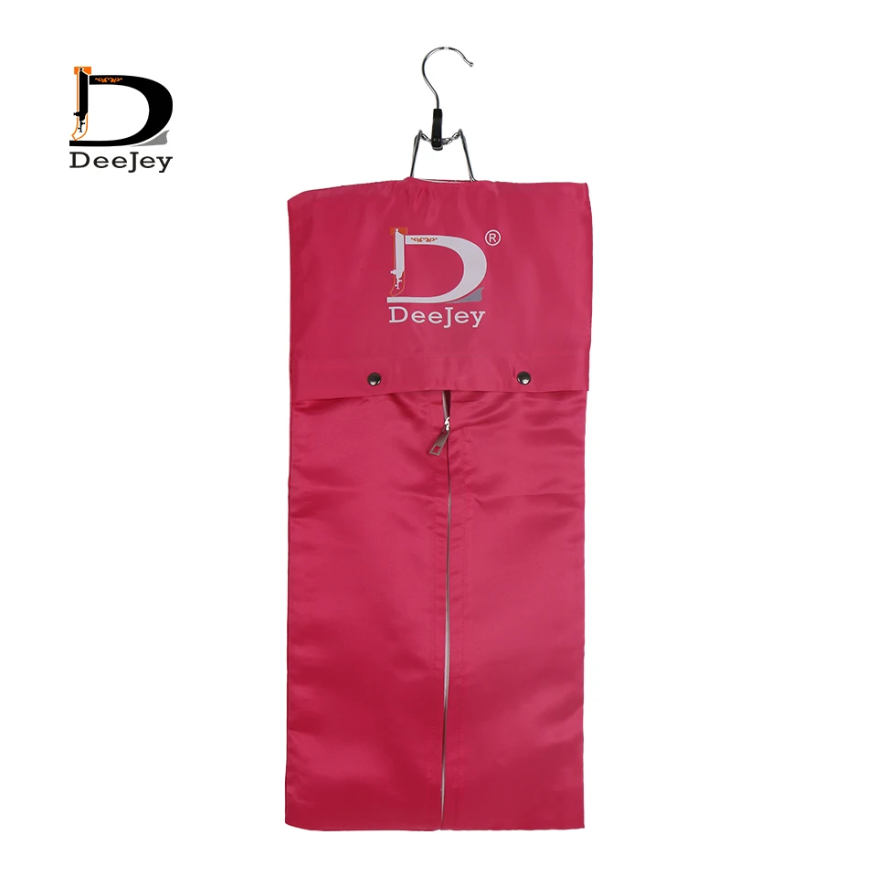 Custom Logo Printing Satin Wig Bag Hanger Storage Hair Extensions Protection Wig Storage Bag With Hanger