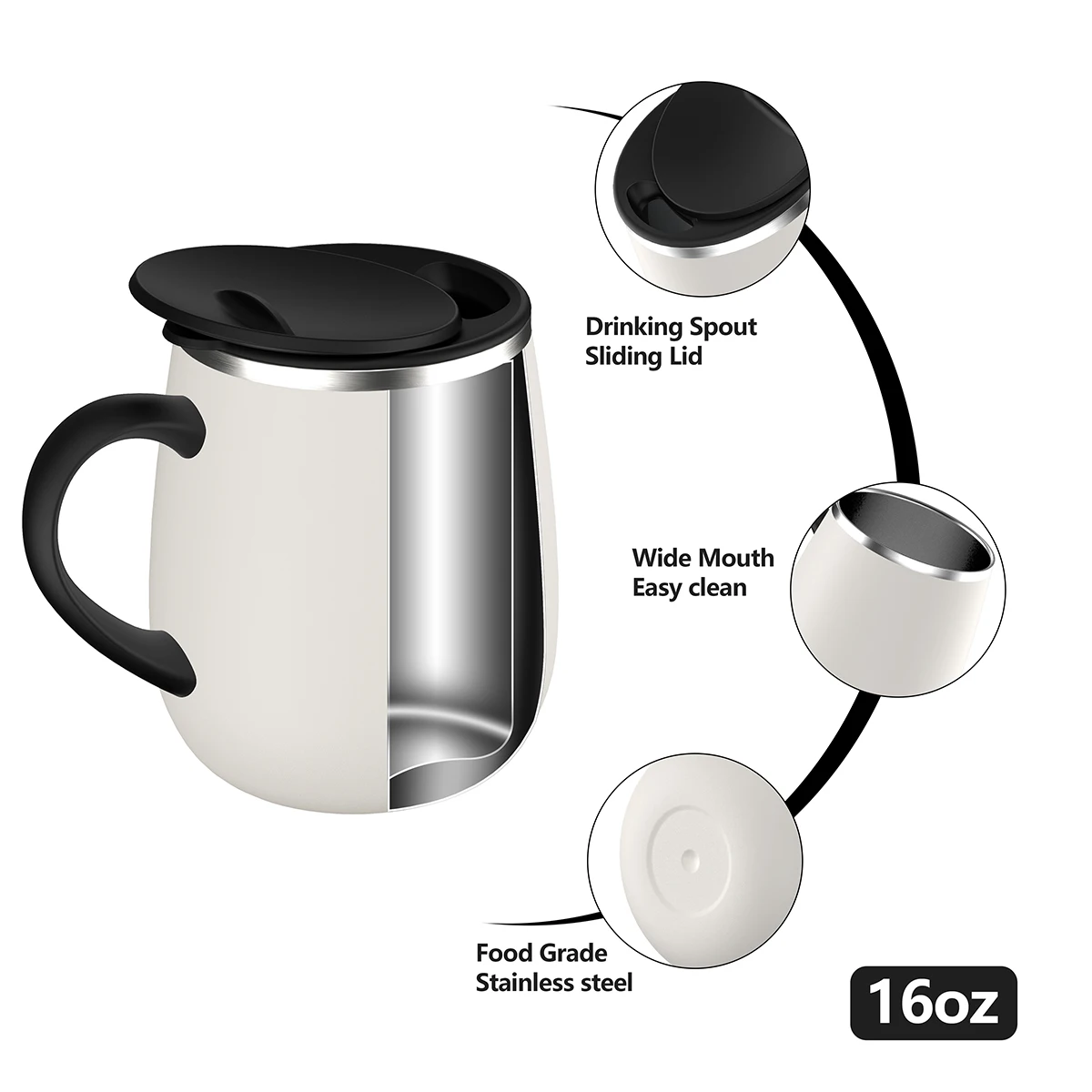 Hot selling factory outlet custom Logo travel coffee mug stainless steel coffee cup tumbler with handle