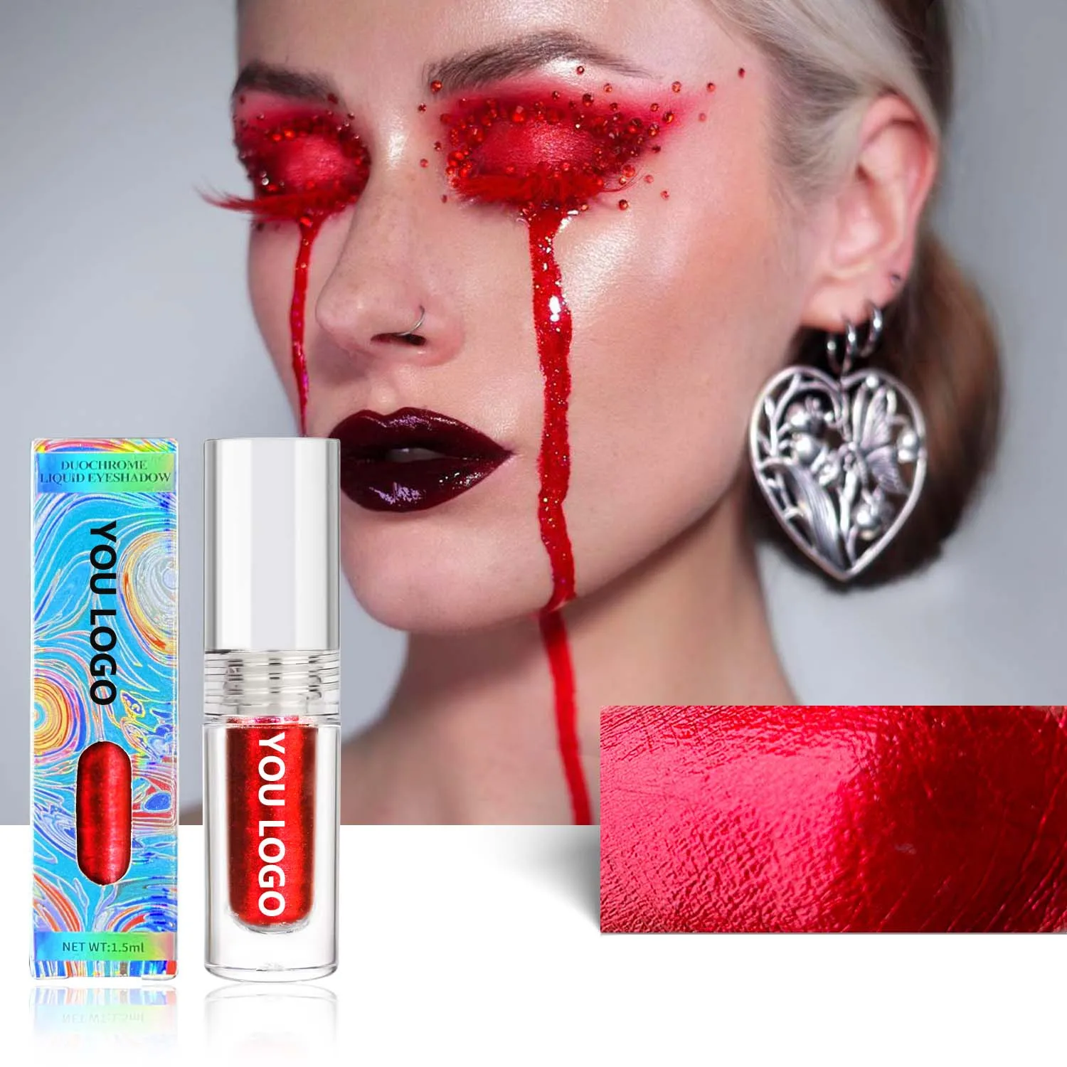 Customized Logo Eyeshadow Glitter Cosmetics Duochrome Liquid Eye Shadow For Eye