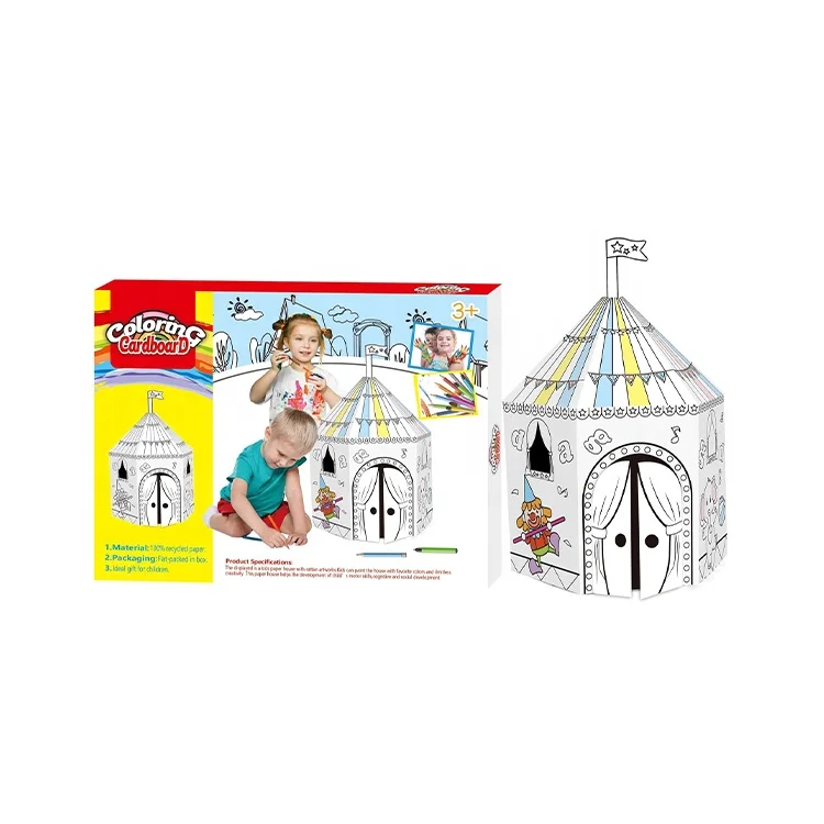 3d Diy Kids Art Crafts Paper Coloring Painting House Car Child Drawing Educational Toys For Children Toy