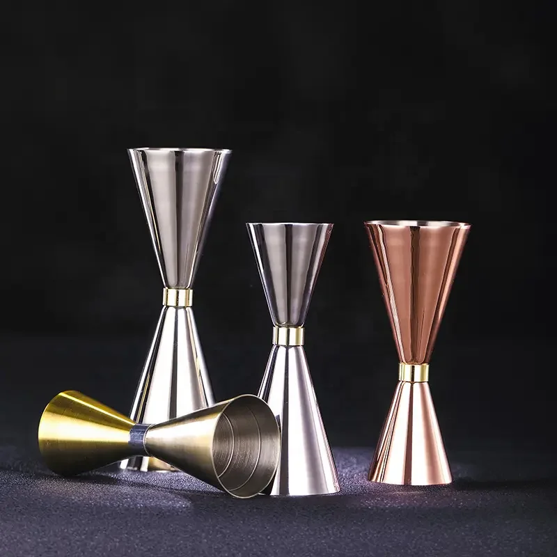 Bar Tools Stainless Steel Measuring Cups Metal Food Contactable Jigger Copper 30/60 ml Cocktail Bar Shot