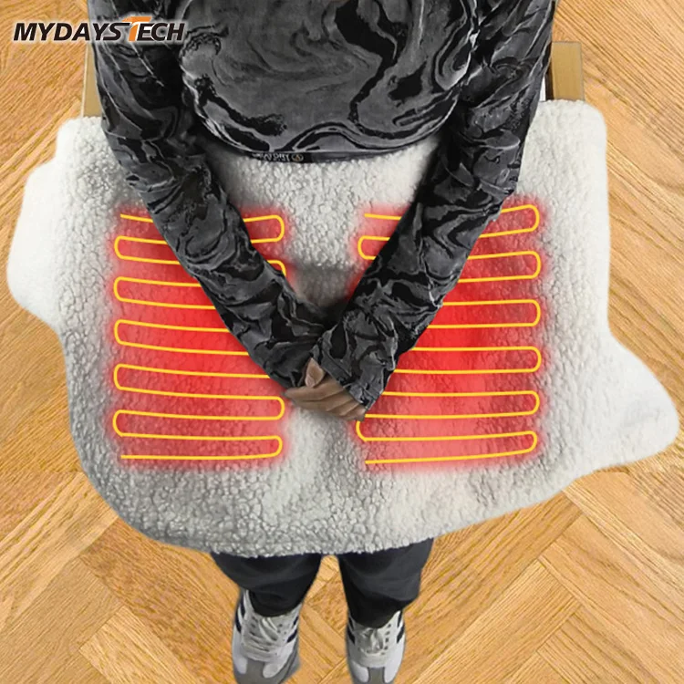 Mydays Tech Label-Controller Overheating Protection Electric Heated Pad Mat Blanket For Sofa Couch Camping Traveling