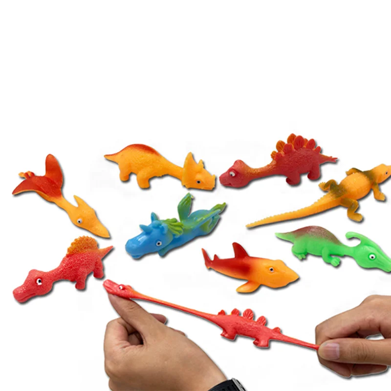 Funny Stretchable Flick Rubber Finger Slingshot Dinosaurs Animal Toy