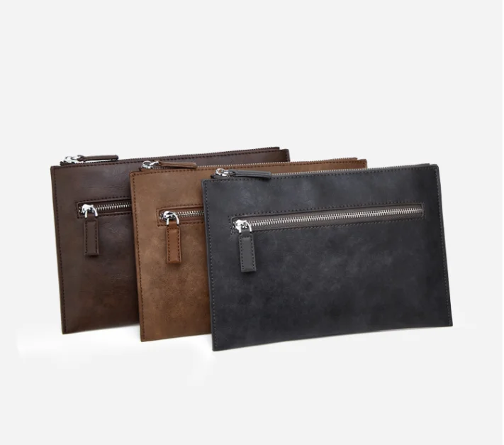 Men PU Leather Clutch Handbag  Waterproof business phone bag Underarm Pouch Mens coin wallet Without Logo