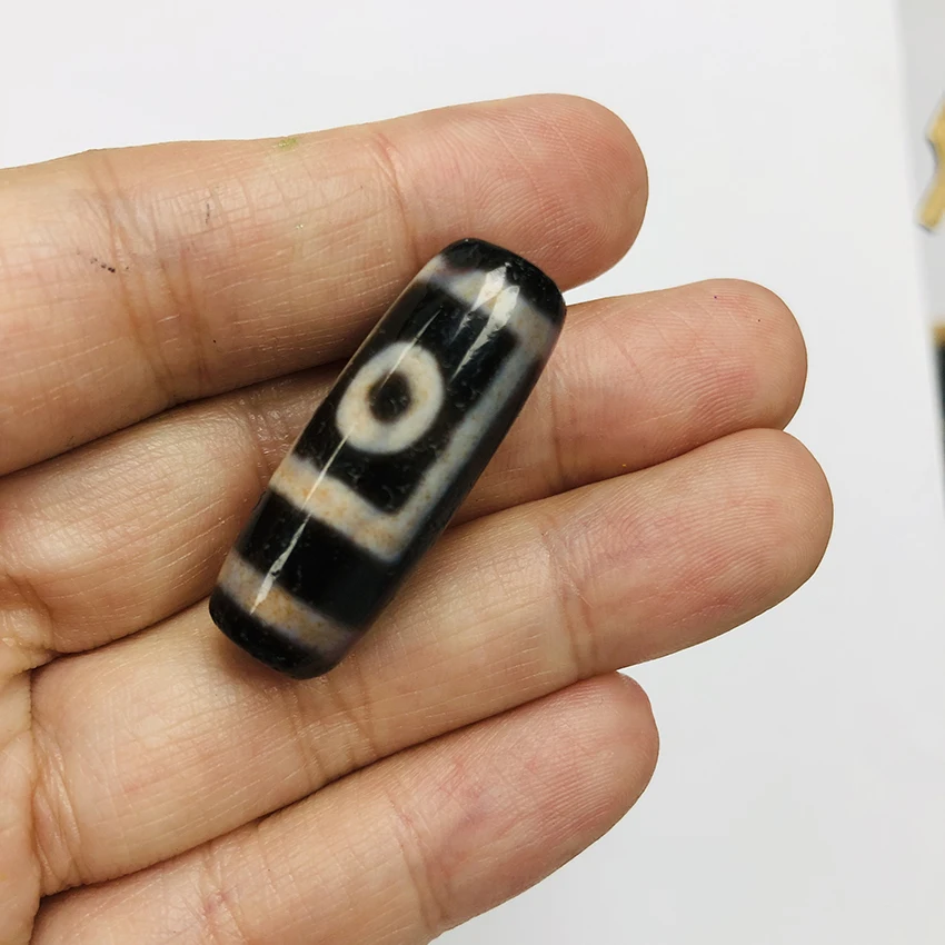 Mini Old Dzi Beads 3 Eyes 2 Eyes Three Eyes Buddhism God and Earth Tibetan Dzi Beads