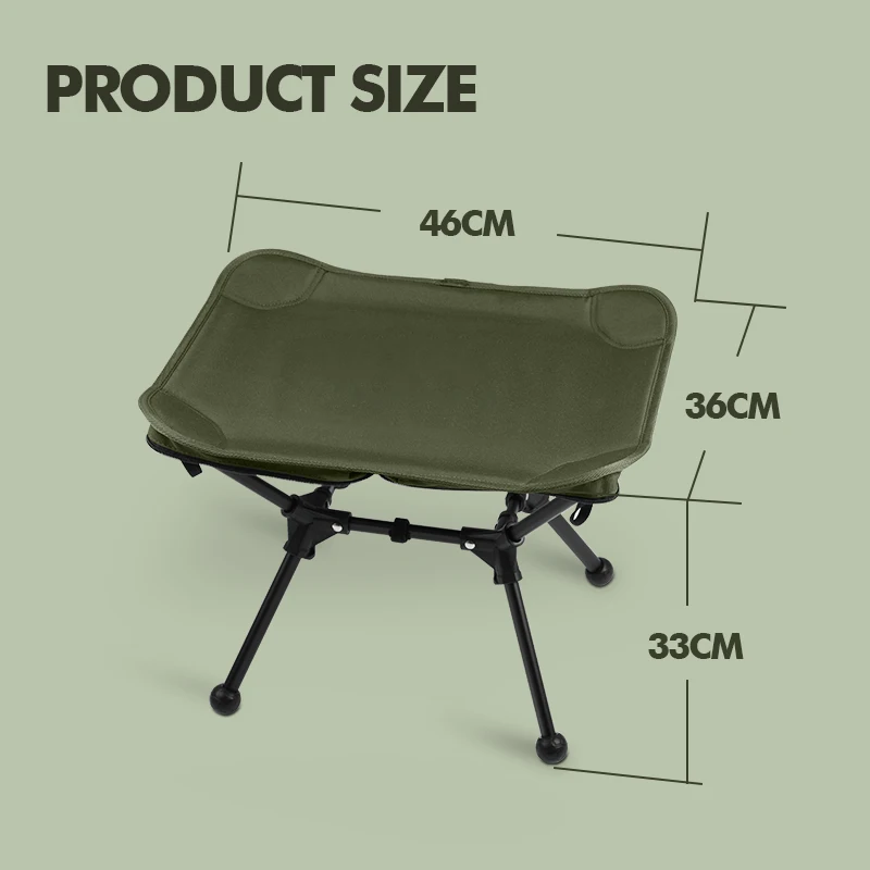 KingGear Outdoor New Aluminum Square Mini Camping Stool Ultralight Portable Folding Chair Travel 2 Way Compact Camping Chair