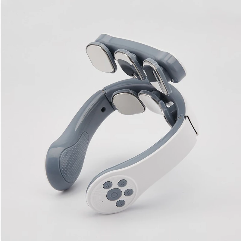 New Rechargeable Electric Shoulder Neck Deep Tissue Pain Relief Care Cervical Massager With 6 Heads