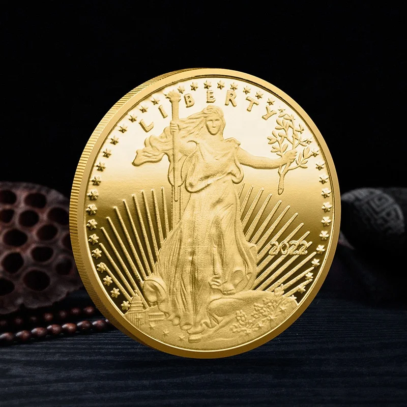 Customized new style statue of liberty commemorative coin souvenirs jewelry