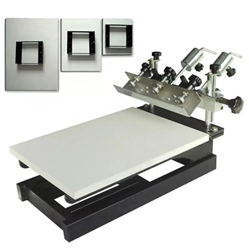 manual tshirt flatbed silk screen printing press machine set