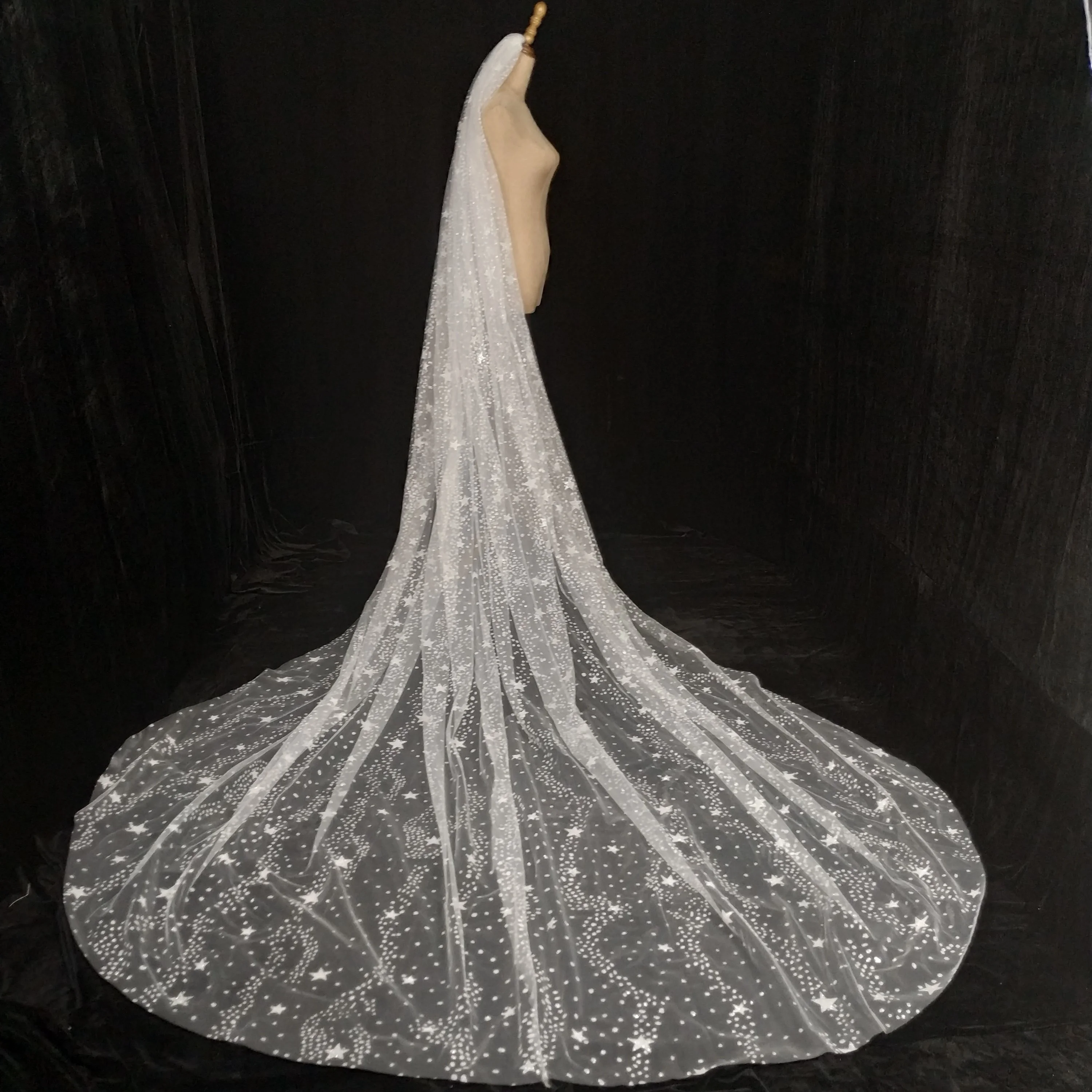 
Simplr design Competitive price 4m*3m big trailing bridal veil Bridal Wedding Veils 