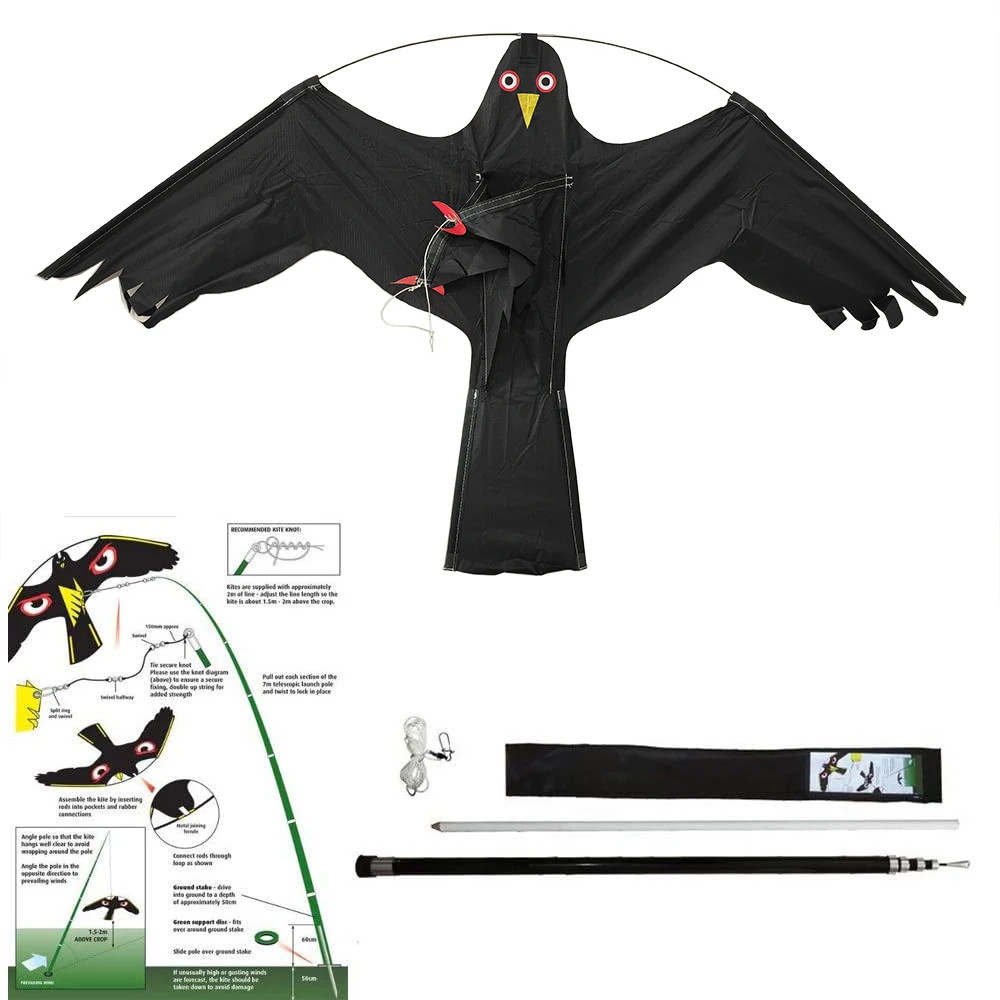 Birds Scarer Hawk Flying Kite Simulated Hawk Flash Reflective Scare for Outdoor