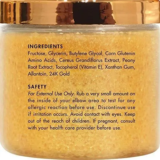 100ml Cosmetics Factory OEM Best 24K Gold Face Exfoliating Anti Aging Body Scrub