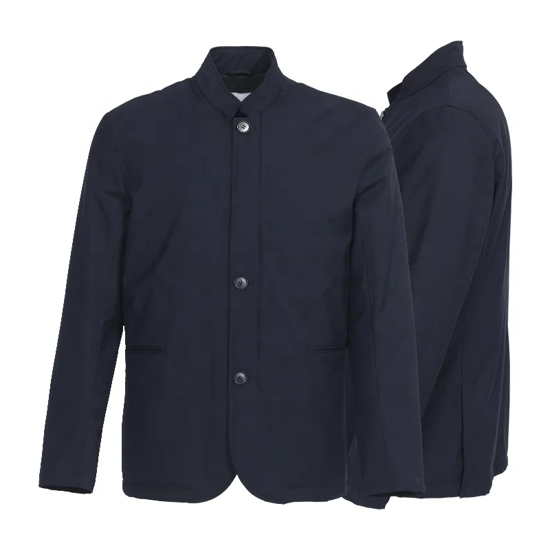 Повседневное пальто на пуговицах с воротником-стойкой; Сезон весна-осень; С длинными рукавами; Плотное Мужское пальто; Верхняя рубашка для мужчин