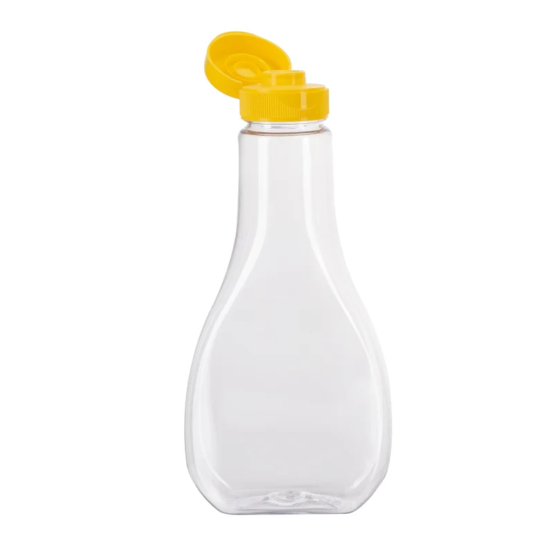 MAYSURE Best Selling 210ml Plastic Honey Bottle Squeeze PET Clear Honey Kitchup Packaging Jar With Flip Top Cover