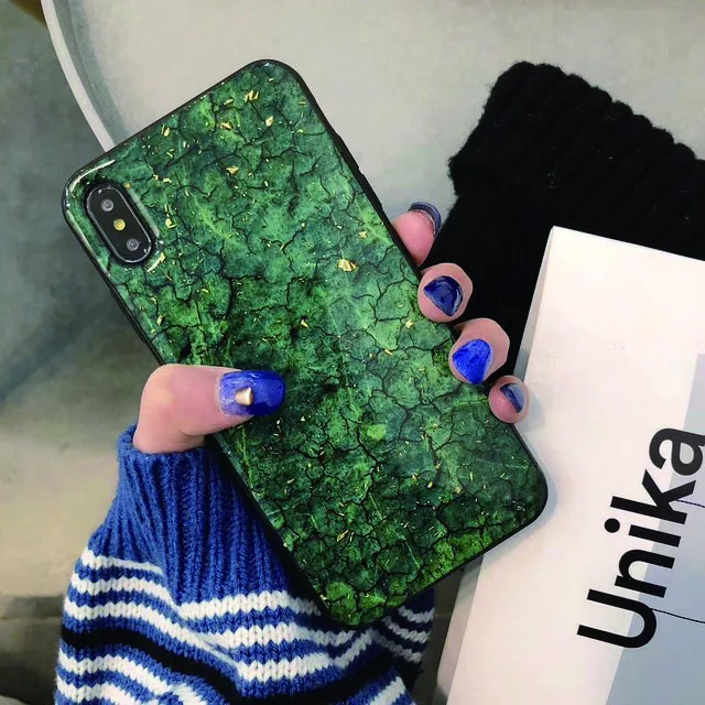 Suitable for iPhone 11 pro Korean style gold leaf marble pattern 7 / 8 plus mobile phone case plastic case