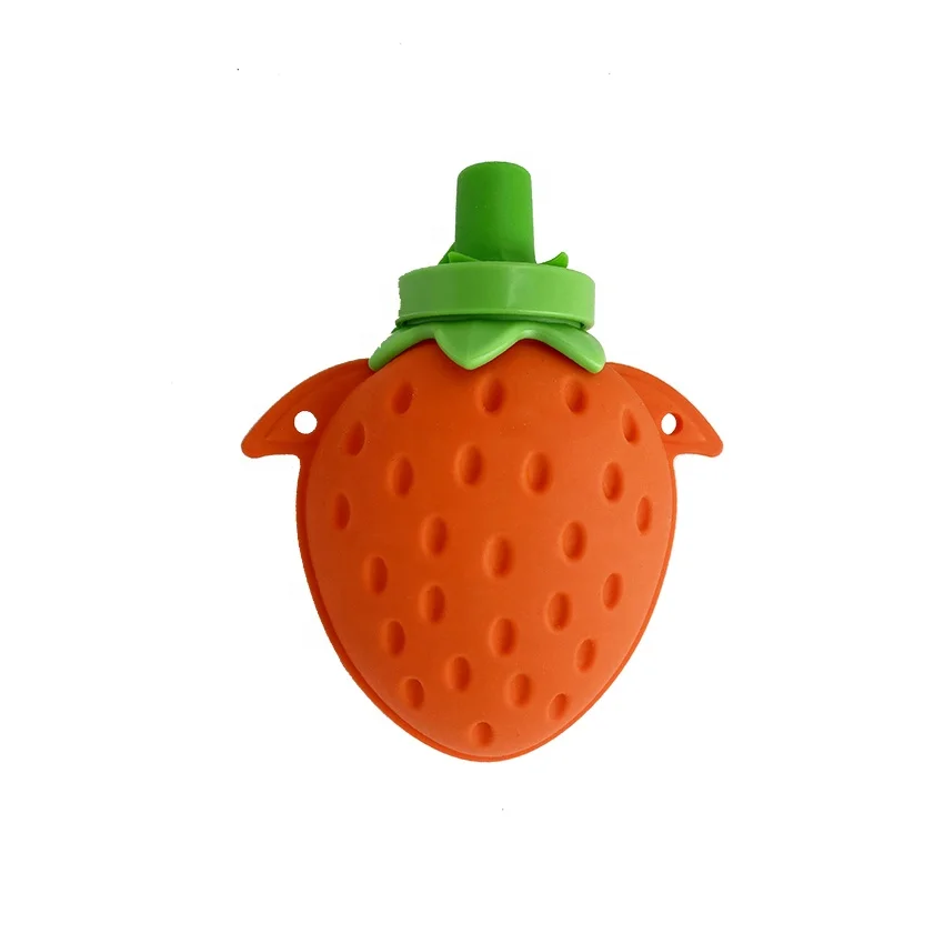 Dragon SV029 Wholesale Eco-Friendly Food Grade Silicone Kids Drink Water Bottle Lovely Strawberry shape