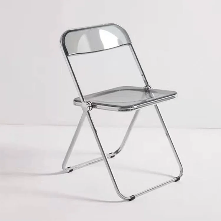 Лидер продаж домашняя мебель складной прозрачный стул пластиковый уличный современный с металлическими ножками
