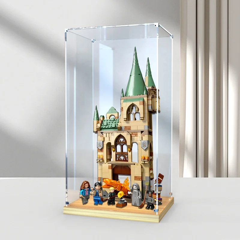 Clear Acrylic Display Case Box , Versatile Collectibles Display Dustproof Showcase with Thickening Base