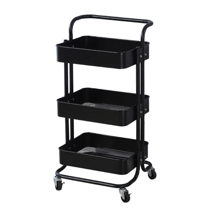 Kitchen Trolley Cart Storage Cart Grocery Shelf with Wheels 3 layers
