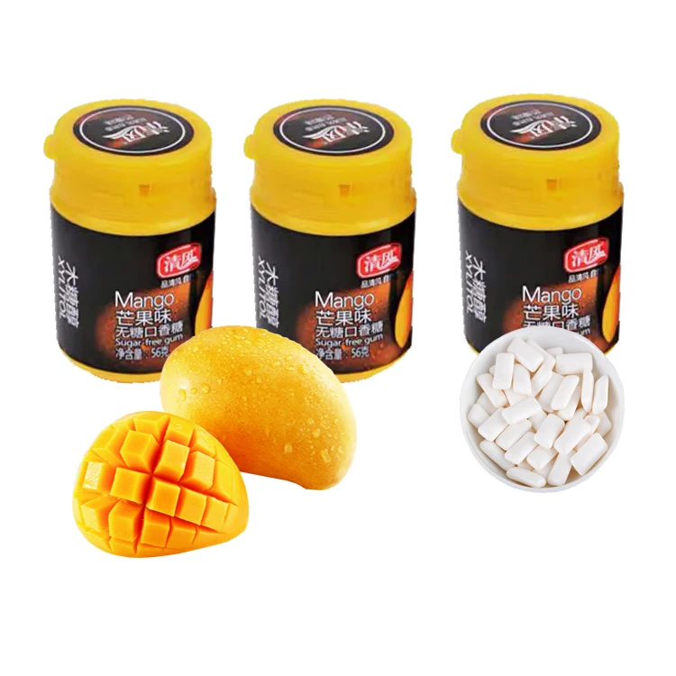 factory price OEM & ODM customized any package chew gum base Mango fruit flavor chewing gum