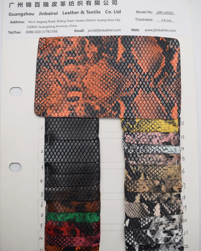 Snakeskin Leather for Bag lower Prices Leather Embossed Shoes Sofa PU