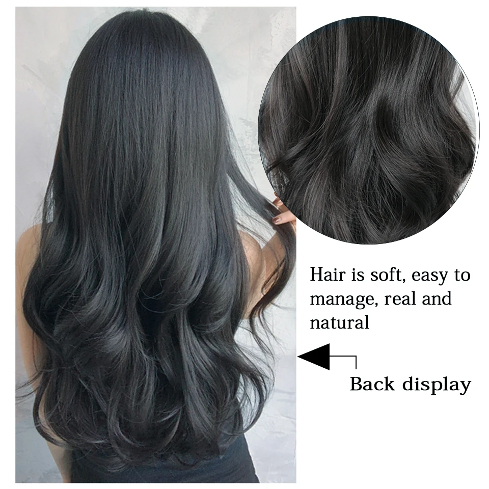 Long Synthetic Curly Wigs Natural Curly Dark Brown Wigs for Women Cosplay Wigs