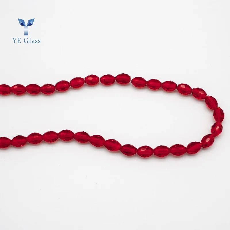 Different Sizes Oval Glass Beads Faceted Olive Crystal Bead for Jewelry Necklaces