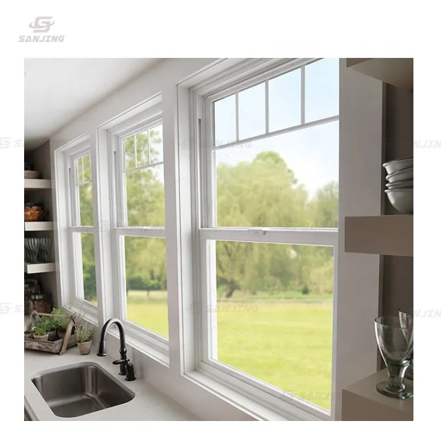 upvc double glazed windows white vinyl LOWE sliding windows most economical style slide window vinyl windows and doors