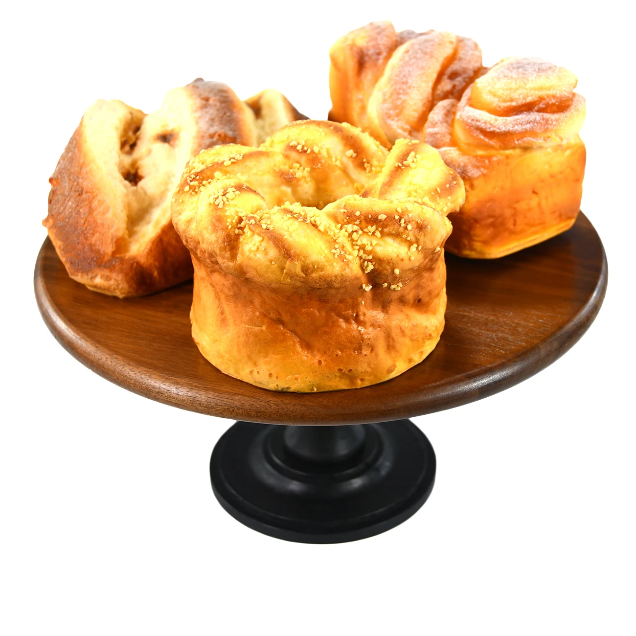Cake Pedestal Stand Acacia Wood 13 inch with 2 Icing Spatulas Wedding and Birthday for Use at Parties Weddings Restaurants