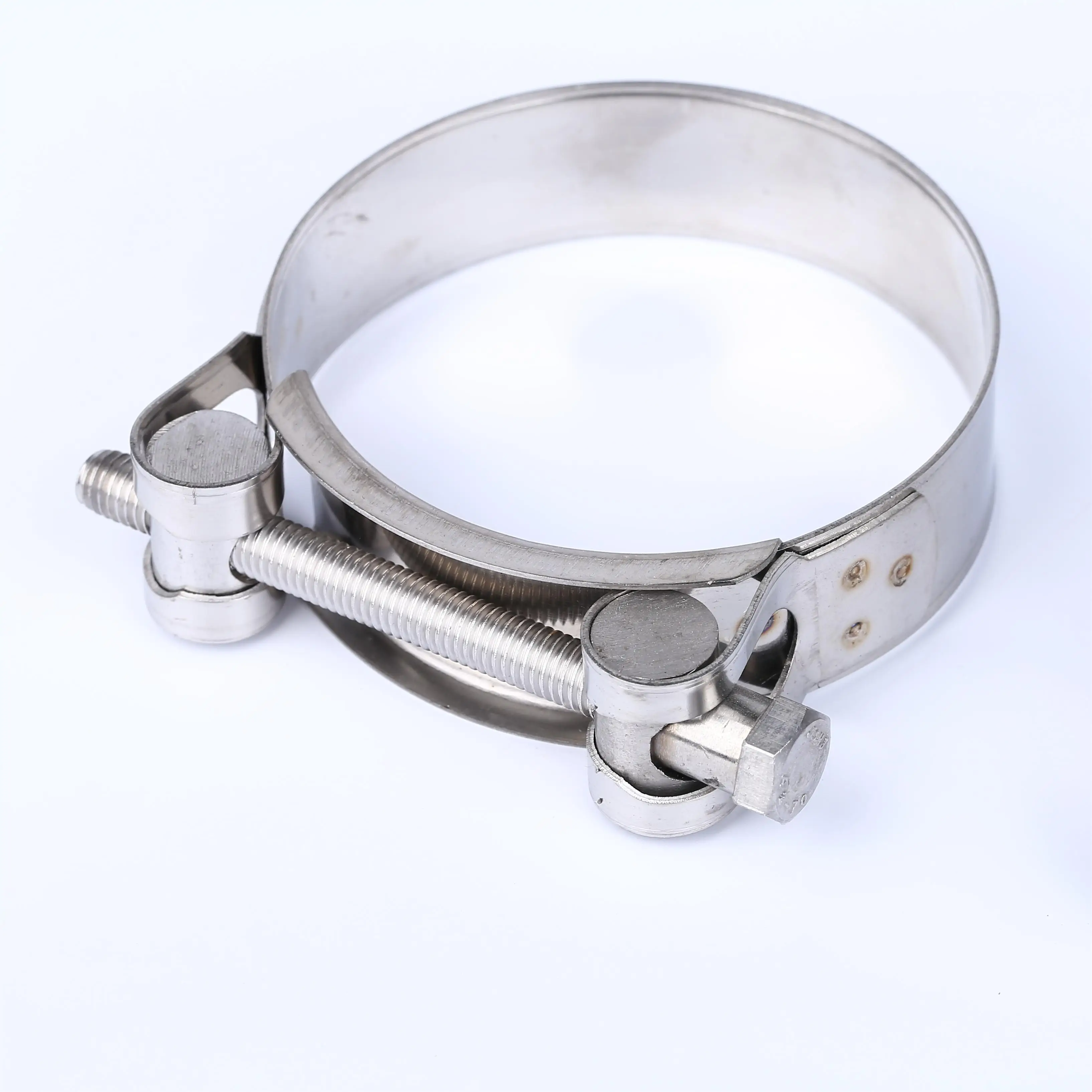 stainless steel 201 304 316 heavy duty T bolt tube clamp clips robust metal strong exhaust pipe hydraulic hose clamp