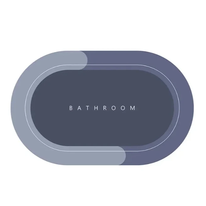 PVC Diatomite Mud Cushion Water-Absorbing Mat Quick-Drying Non-Slip Foot Pad for Bathroom Kitchen Oil-Proof Household Door Mat