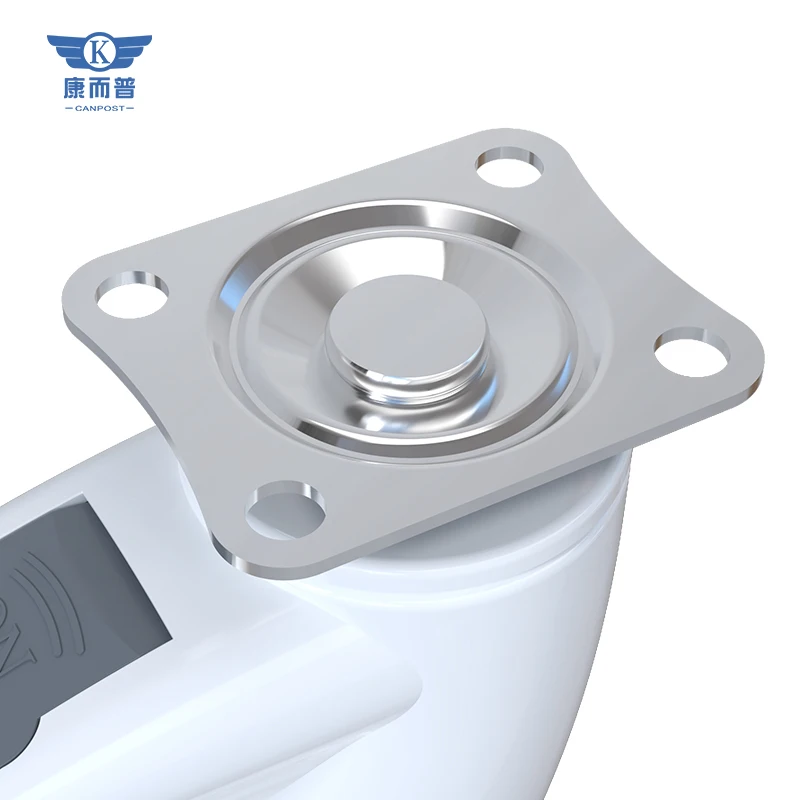 Most Popular Standard Hospital Medical Trolley Wheel High-quality 3/4 Inches TPR Plastic Universal Castor with plate