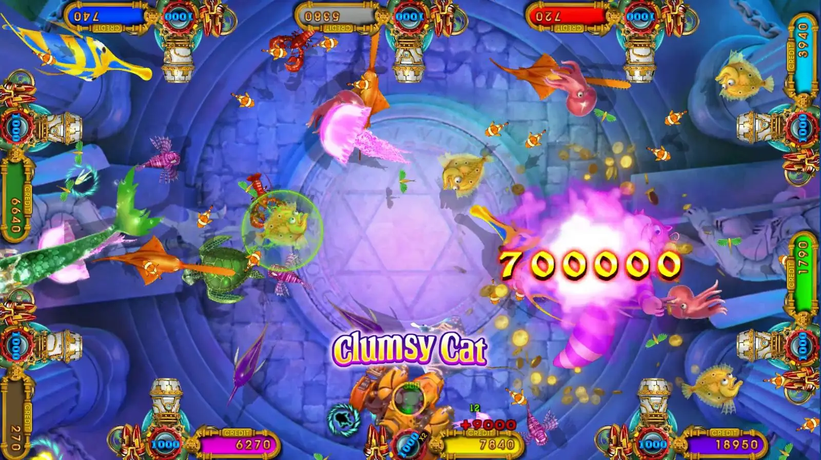 Высокоприбыльный монетный игровой автомат для рыбалки на 10 игроков Ocean King 3 Plus чудо-Кот