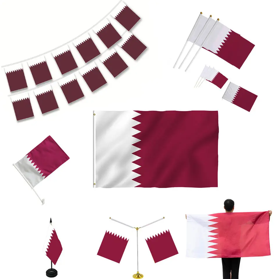 Fans Cheering Ready To Ship No MOQ Qatar Flag Fans Product