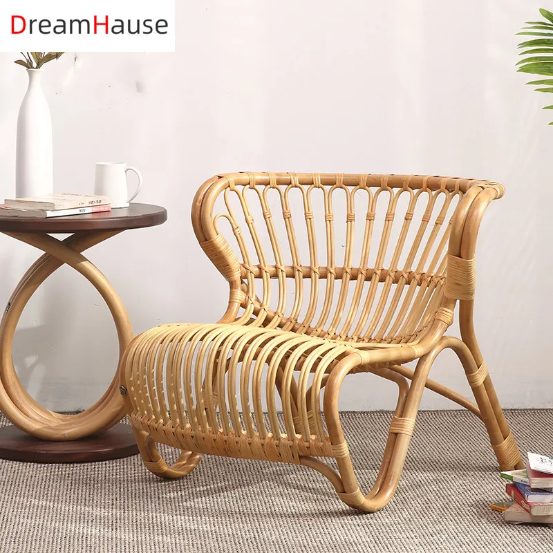 Диван-стул из ротанга dreamhaus для гостиной балкона одинарный стул гостиничный в скандинавском