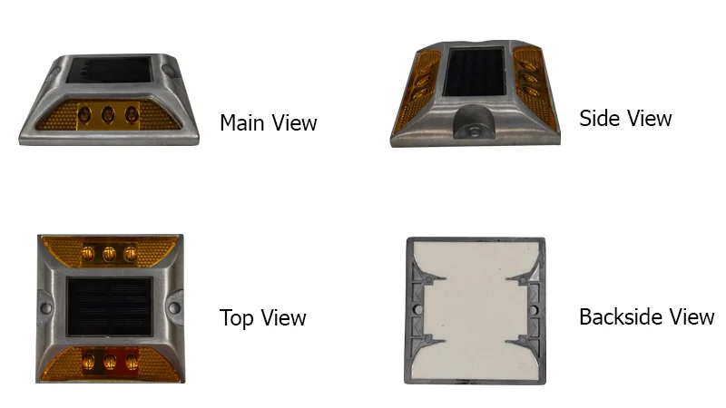 Cadsolar IP68 Double-sided 6LED solar LED road indicator light road warning light Pavement indication light Glue sticks to the r