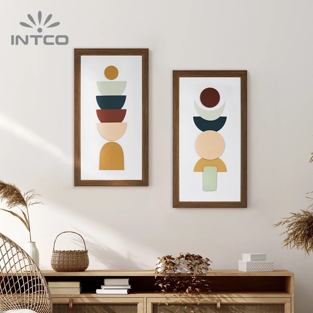 INTCO New Arrival Home Decorative Handmade Abstract Picture Wall Art Custom Printing 3D Frame Art