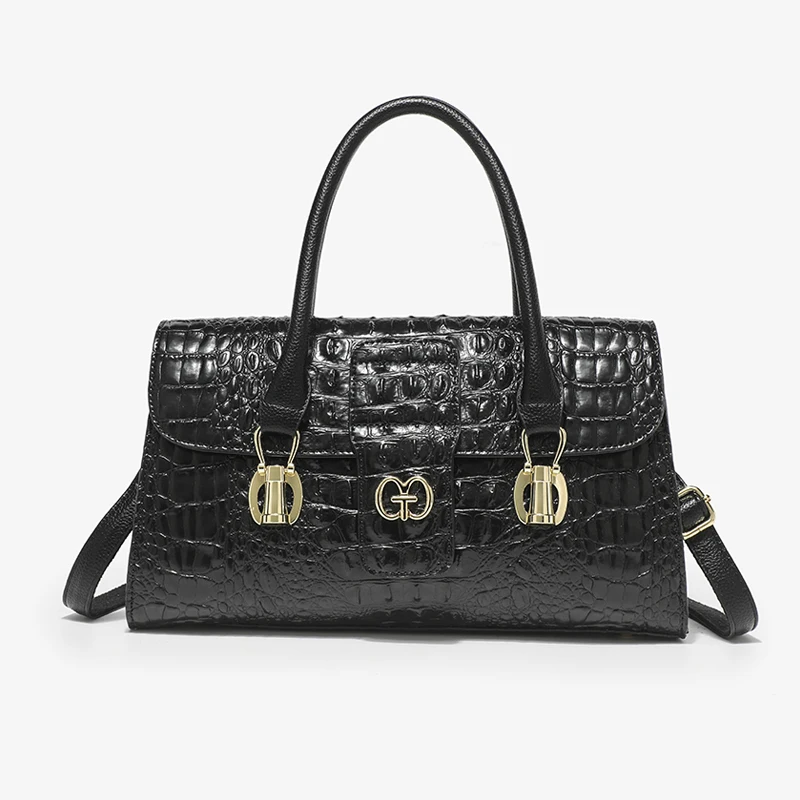 luxury oem low moq handbags custom logo hand bags wholesale crocodile pattern eco friendly handbags
