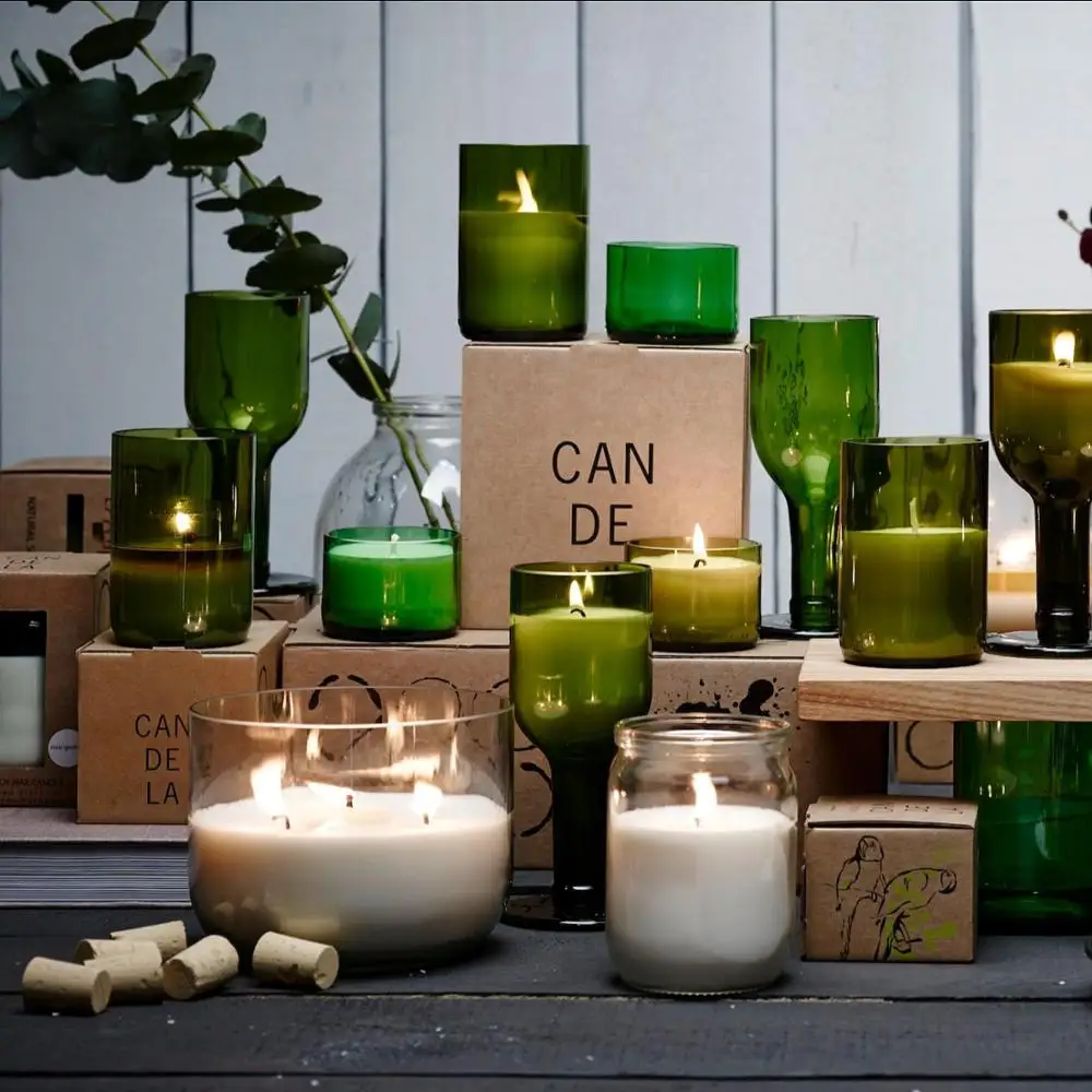 Custom Aromatherapy Natural Oils Pure Cotton Wick Aroma Therapy Palm Wax Glass Jar Candle Aroma Therapy Candles