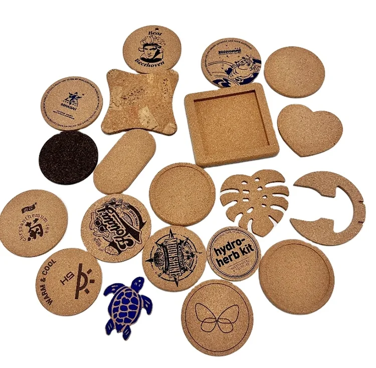 Wholesale Price Heat Resistant Pad Wood Round Shape Cork Coaster Tea Drink Wine Coffee Cup Mat Pad