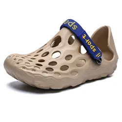 Мужские сандалии на плоской подошве, Нескользящие, Эва, пляжная обувь для воды, для сада, клоги