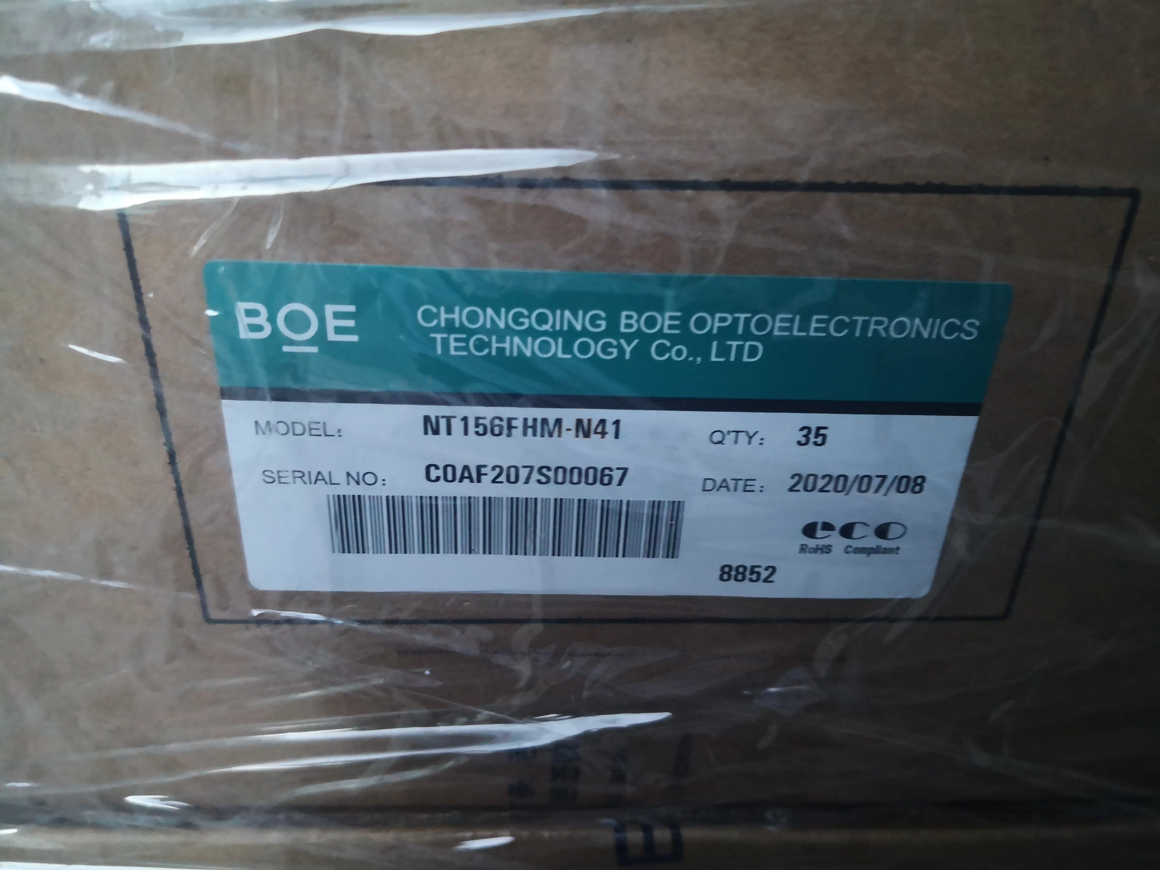 BOE 30 Pins 15.6 inch lcd display panel NT156FHM-N41 1920*1080 Full HD 220 nits lcd module for treadmill