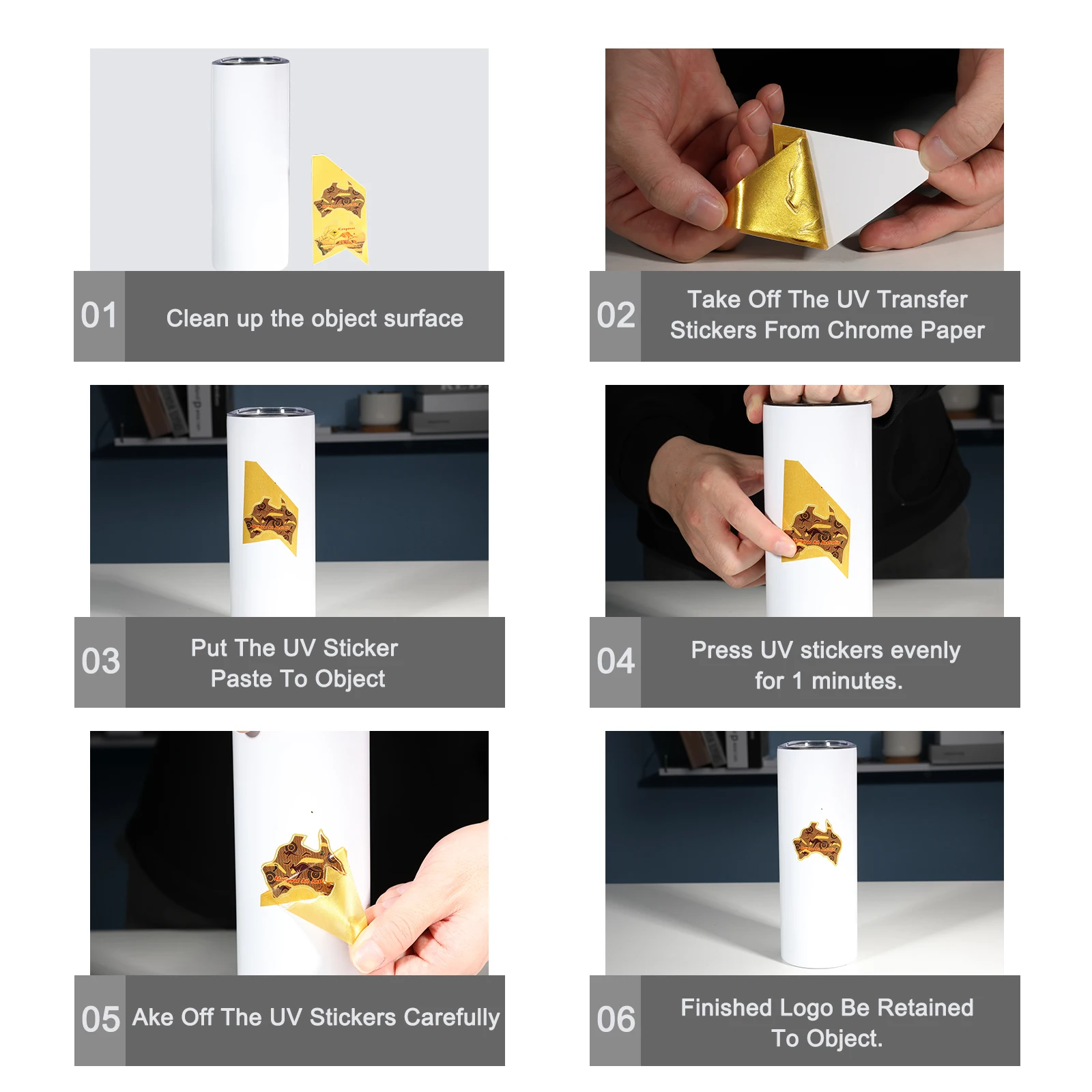 Xcellent Golden/Silvery UV DTF film Cold Peel AB films sets for UV DTF Sticker Printing