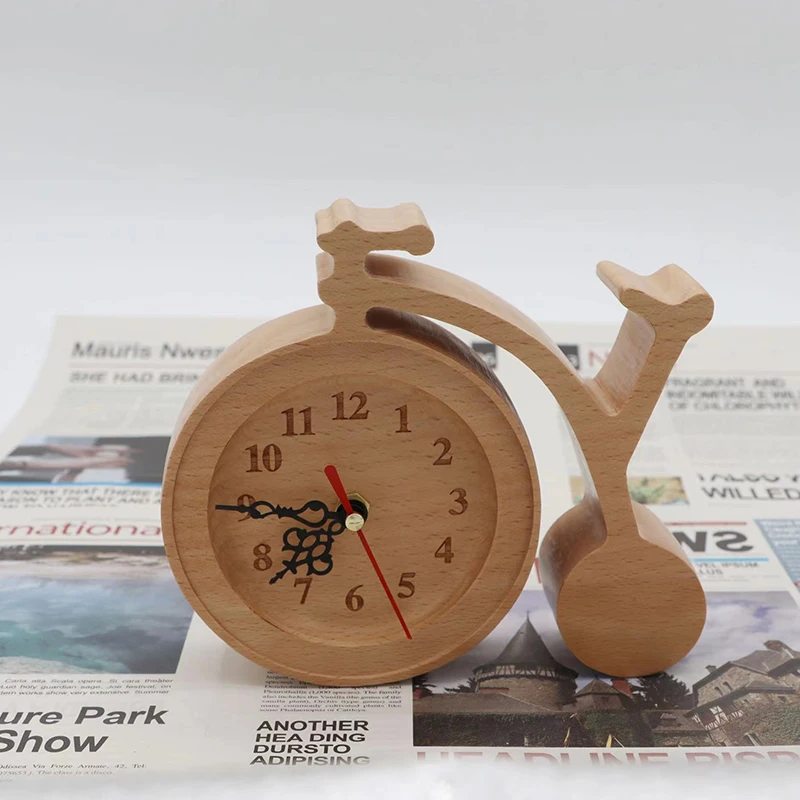 Customized Handmade Wooden Table Alarm Clock For Gift